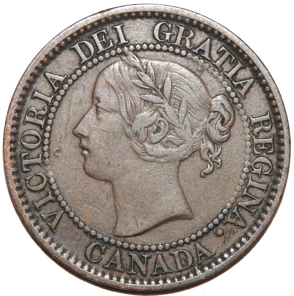 Canada-1c-1858---Full-Vine-Variety-AU-58